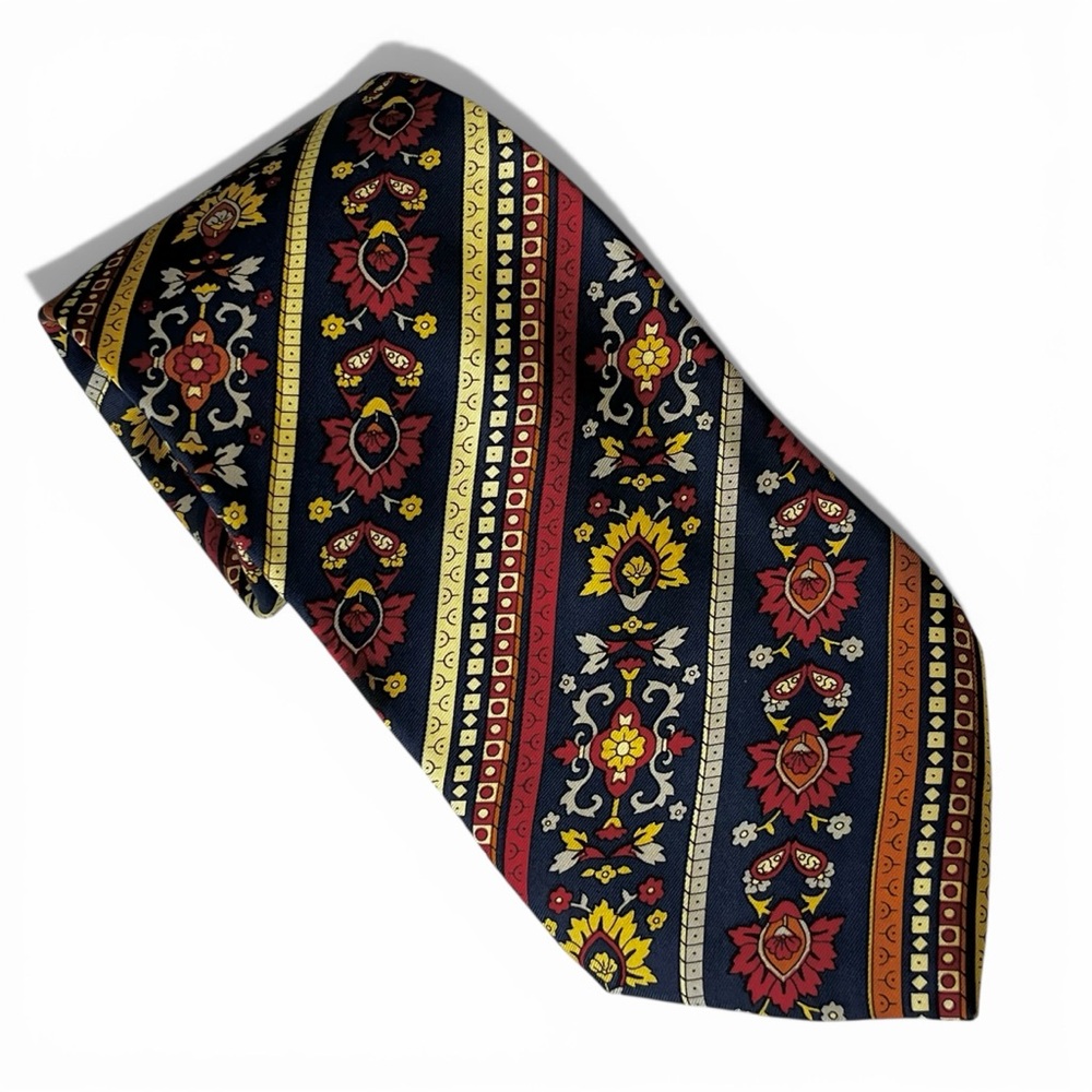 Christian Dior Monsieur Silk Jaquard Paisley Stripe Vintage Tie